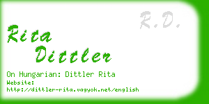 rita dittler business card